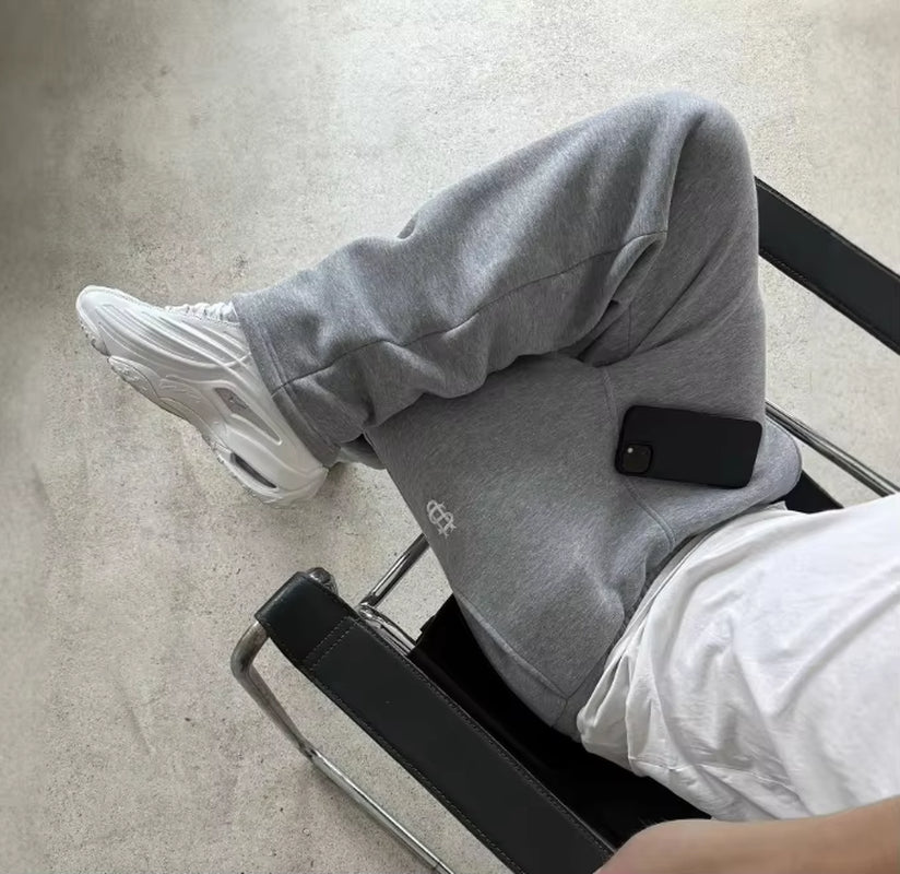 2025 Fashion Embroidery Casual Slim Pants Y2K Street Wearing Solid Color Sport Pants Men and Women Couple Straight Leg Pants Hot